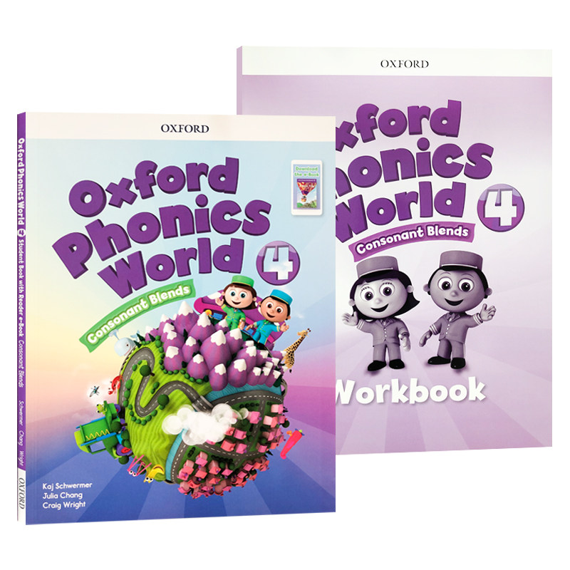 原版新版Oxford Phonics World 牛津自然拼读教材4级别学生书练习册少儿小学英语入门发音规则表元音辅音组合培训机构短期外语教材