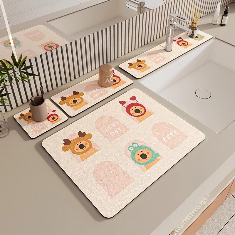 水龙头沥水垫洗漱台台面垫洗手台吸水垫卫生间厨房免洗可擦硅藻泥,淘宝优惠券,粉丝福利购,淘宝优惠卷