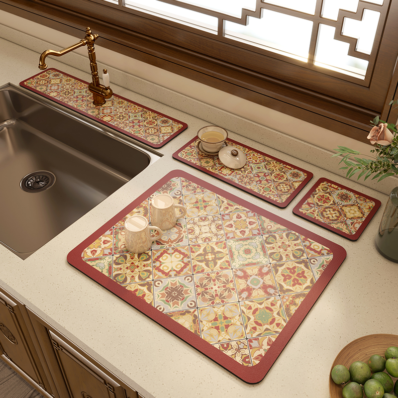 厨房洗手台吸水垫硅藻泥水龙头水池防溅洗漱台台面垫美式沥水垫子,淘宝优惠券,粉丝福利购,淘宝优惠卷