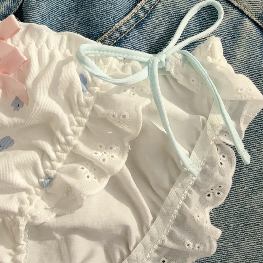 奶盐萌熊~可爱甜美清新日系少女系带可解开纯棉纯欲中腰情侣内裤