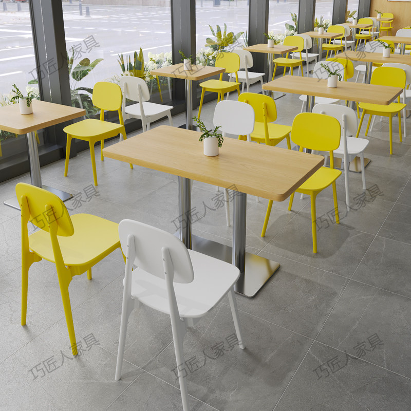 食堂餐桌椅员工饭堂快餐店商用餐饮小吃米粉店面馆湘菜馆桌椅组合,淘宝优惠券,粉丝福利购,淘宝优惠卷