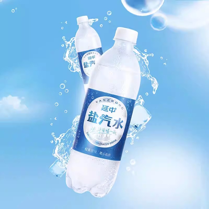 上海延中盐汽水600ml*20瓶装整箱低能量碳酸饮料夏季咸味汽水饮品