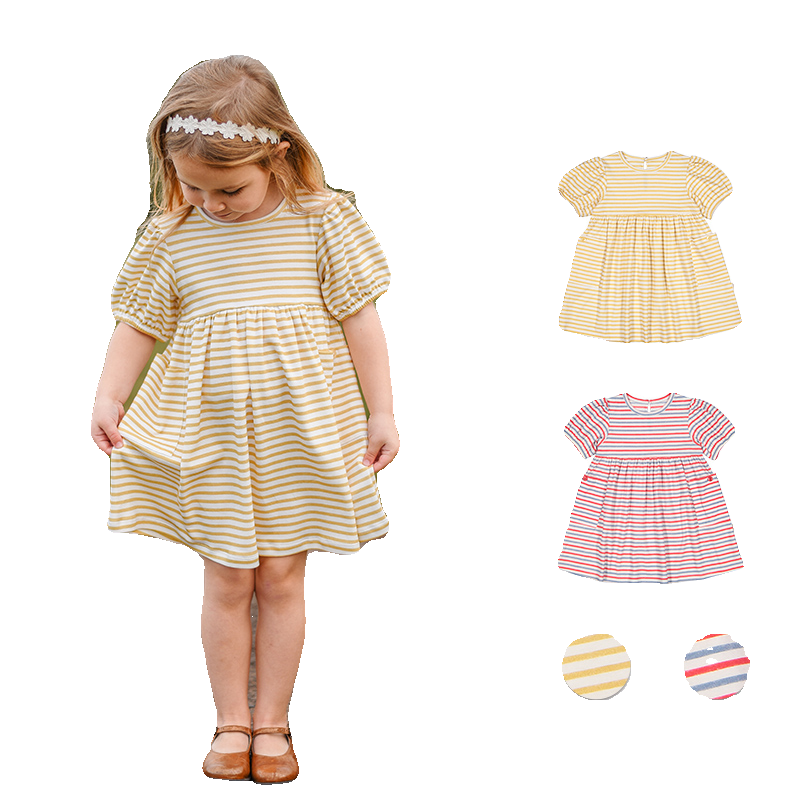 Happyology英国女童连衣裙条纹短袖裙子英伦纯棉儿童可爱连身裙夏,淘宝优惠券,粉丝福利购,淘宝优惠卷