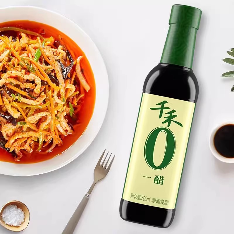 千禾一醋零添加500ml家用陈醋香醋凉拌蘸饺子蘸料醋粮食酿造食醋