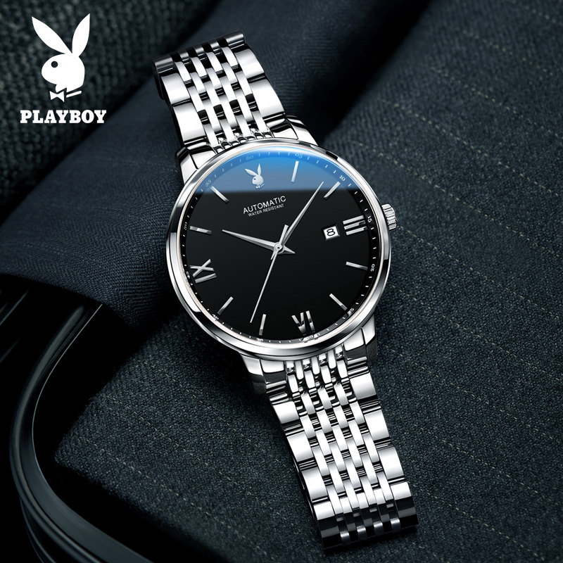 正品花花公子男士男款全自动机械表 花花公子悦时国产腕表