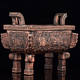 Antique bronze responsive tripod incense burner household ceramic square tripod temple worship extra large square incense burner