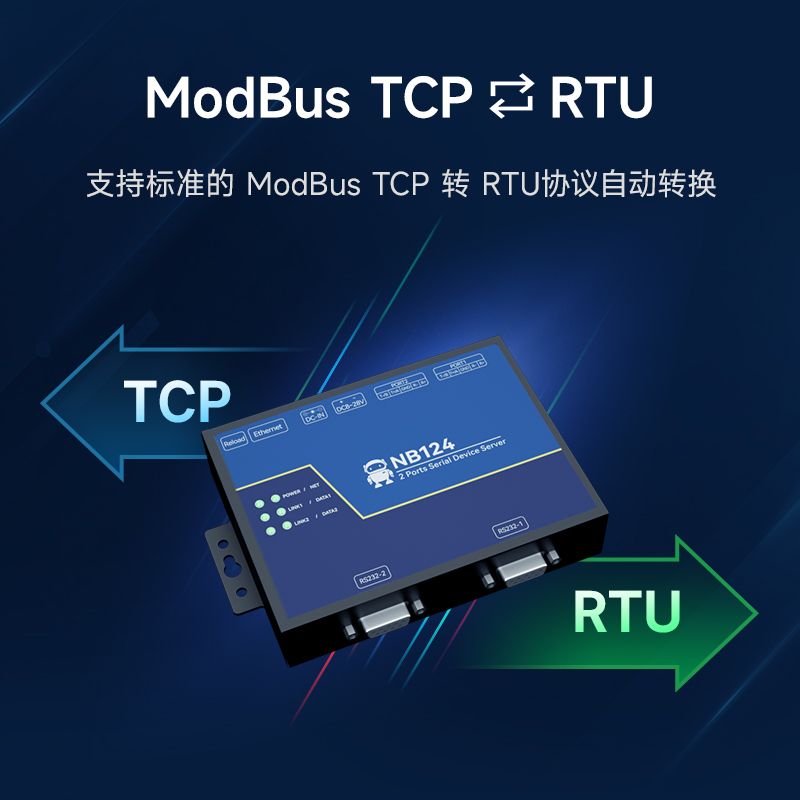 工业级2路串口服务器RS485转以太网网口TCP/IP转串口模块Modbus网关通信TCP/IP网络数据传输通讯设备POE供电