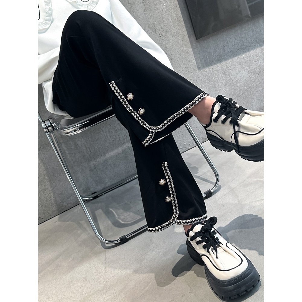 女童加绒裤子秋冬款2025新款儿童加厚喇叭裤女大童显瘦微喇休闲裤,淘宝优惠券,粉丝福利购,淘宝优惠卷