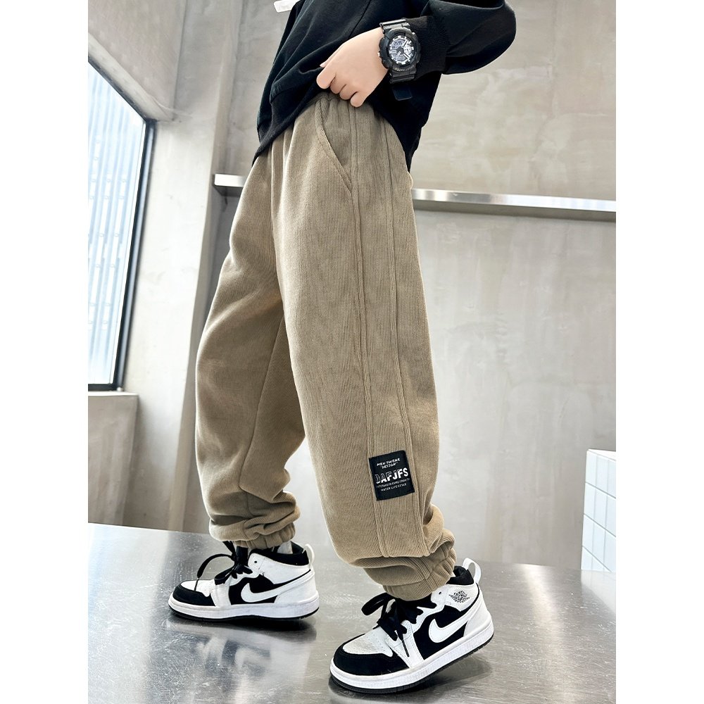 男童加绒裤子秋冬款2025新款儿童运动休闲裤中大童百搭加厚束脚裤,淘宝优惠券,粉丝福利购,淘宝优惠卷