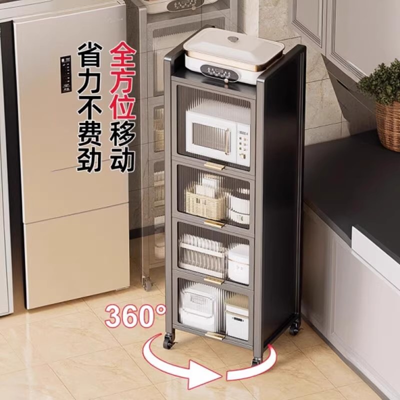 Kitchen narrow gap storage cabinet multifunctional storage rack