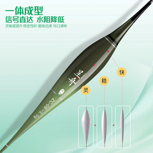 呈舟一体激光硬尾夜光漂咬钩变色水晶硬尾日夜两用高灵敏醒目鱼漂 - 图0