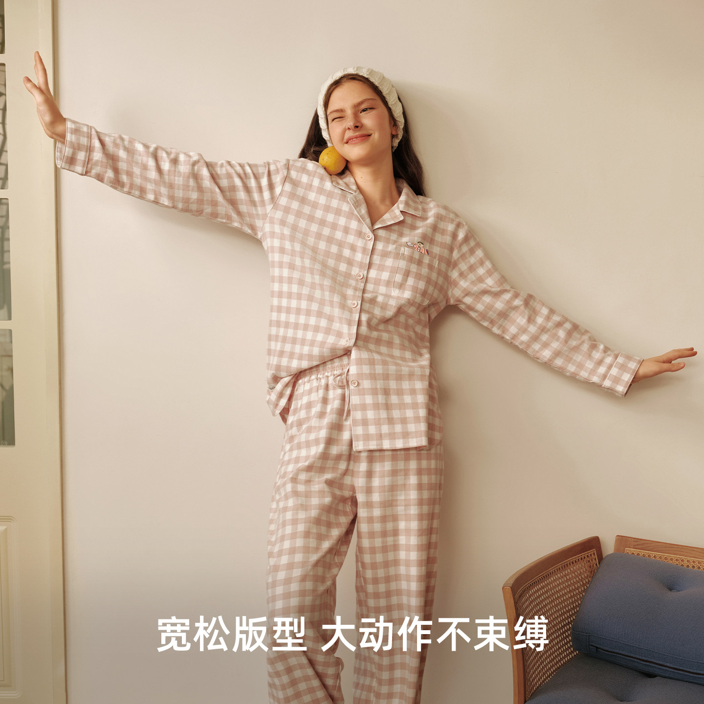 TeenieWeenie小熊纯棉格子睡衣女秋季新款2025休闲情侣家居服套装,淘宝优惠券,粉丝福利购,淘宝优惠卷