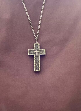 复古可打开十字架灵蛇项链vintage欧美暗黑系朋克风小众吊坠配饰