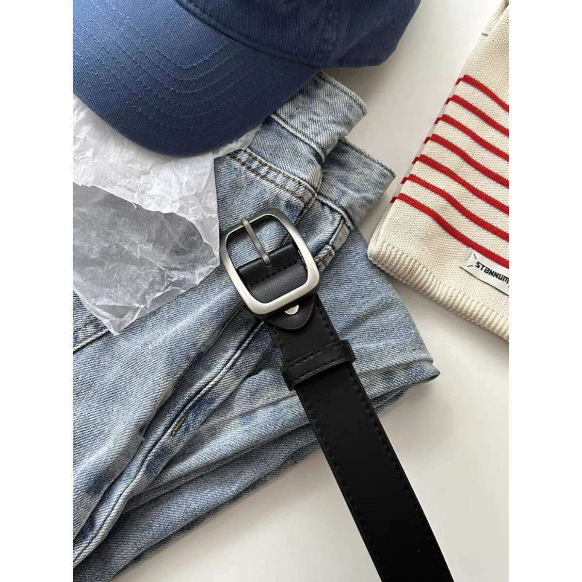 韩国新款黑色真皮女士皮带女款配牛仔裤高级感百搭腰带女装饰裤带