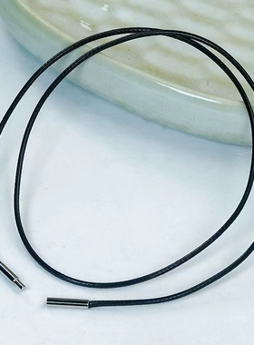 洛丽亚手工编织黑色绳子皮绳项链时尚好看隐形扣头旋钮式