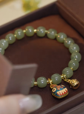 和田玉珐琅彩复古国潮设计手串