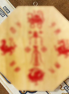 彩绘八卦镜桃木八卦镜挂件家居