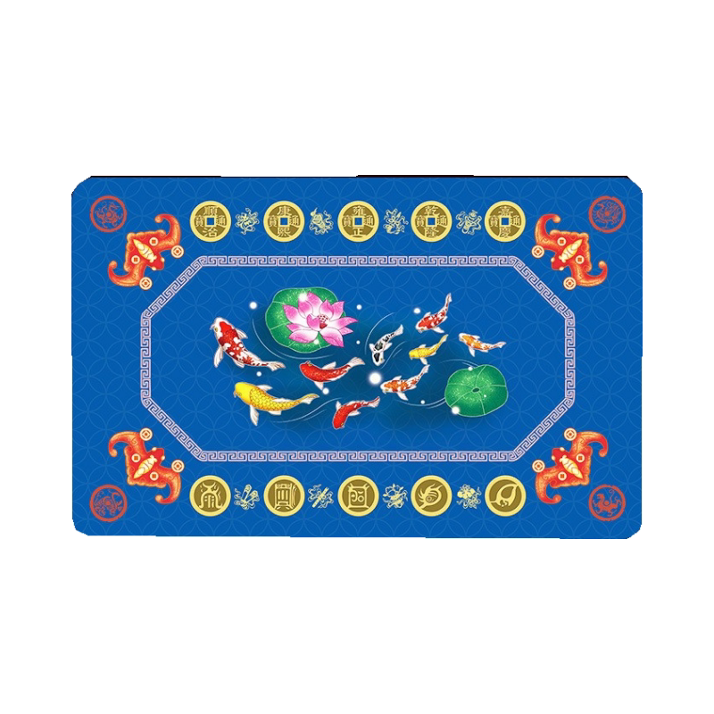 Entrance door mat blue nine fish pattern carpet foyer five elements