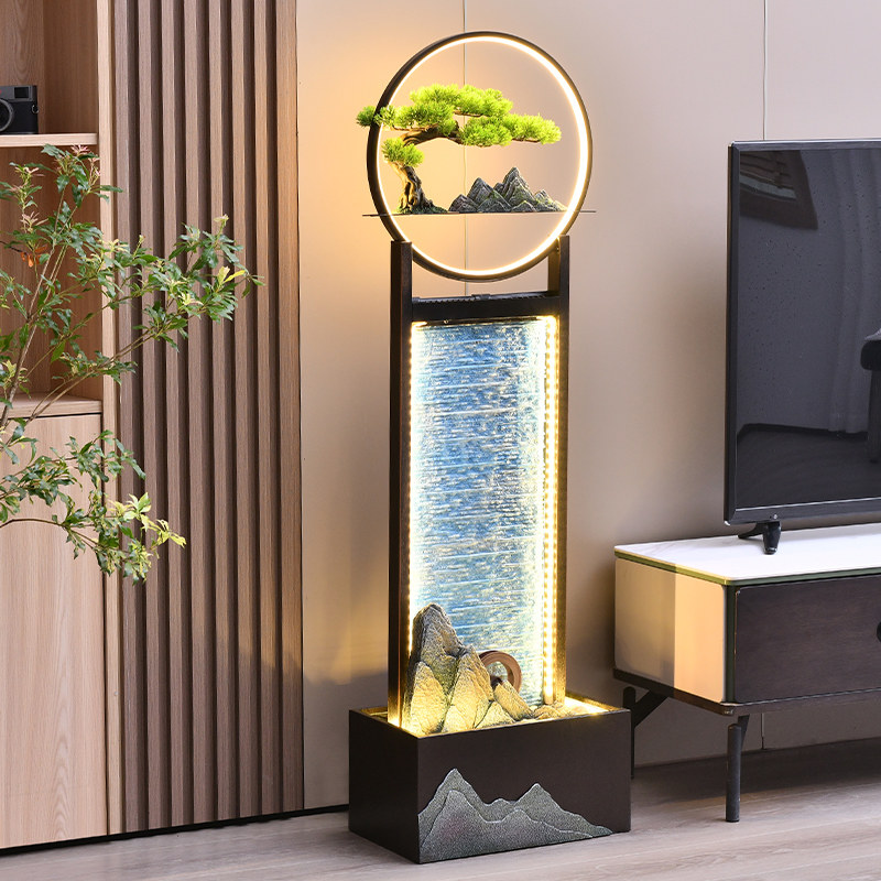 流水摆件循环水客厅加湿器电视柜沙发旁装饰水幕墙小鱼缸乔迁礼品,淘宝优惠券,粉丝福利购,淘宝优惠卷