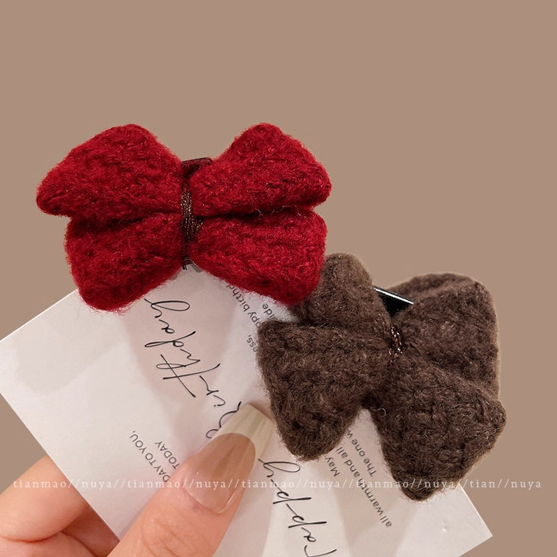 2025秋冬新款美拉德色系小抓夹公主头蝴蝶结侧边发夹碎发刘海夹子,淘宝优惠券,粉丝福利购,淘宝优惠卷