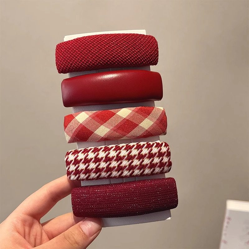 酒红色刘海bb夹女前额碎发侧边发卡感后脑勺碎发夹子气质头饰,淘宝优惠券,粉丝福利购,淘宝优惠卷