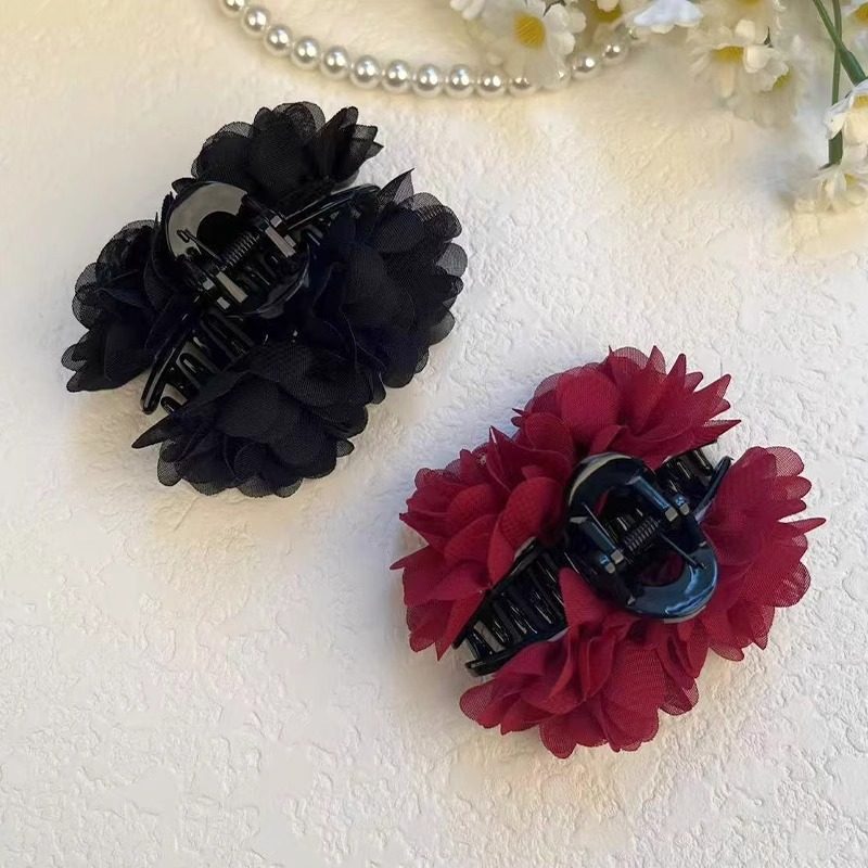 玫瑰花朵小抓夹女精灵耳发夹高颅顶刘海夹侧边夹后脑勺半扎发夹子,淘宝优惠券,粉丝福利购,淘宝优惠卷