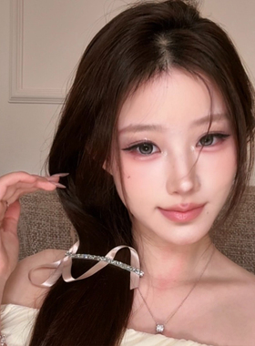 韩系新款芭蕾风闪钻蝴蝶结弹簧夹