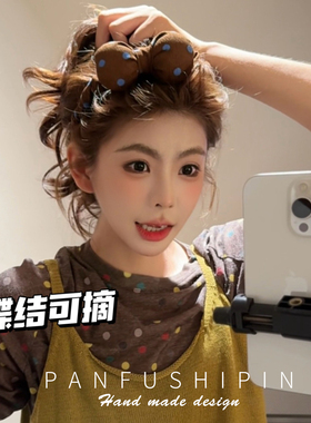 秋冬通勤不勒头高颅顶蝴蝶结发箍