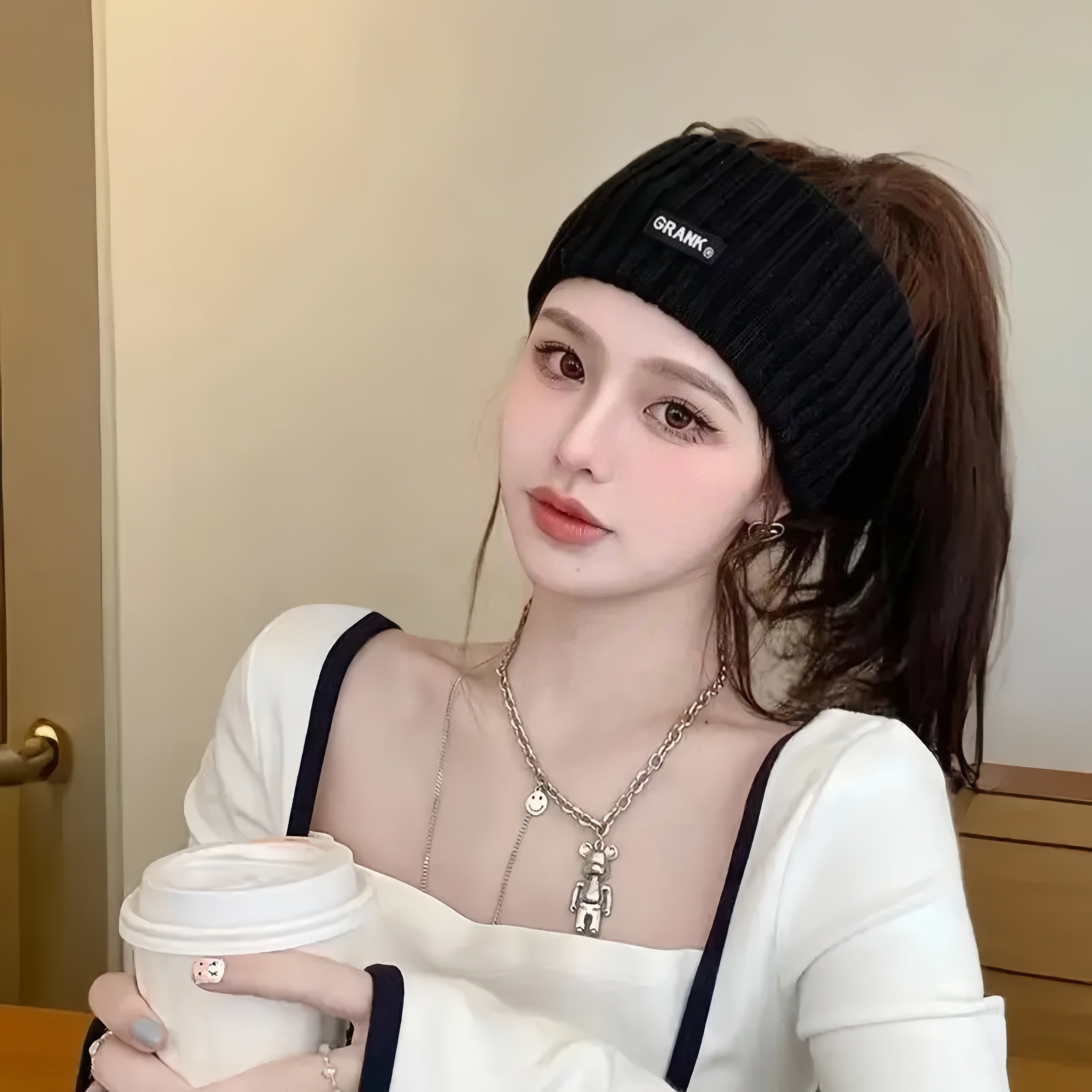 秋冬保暖护额护耳毛线针织头巾发带2025新款日常外戴头带发箍女款,淘宝优惠券,粉丝福利购,淘宝优惠卷