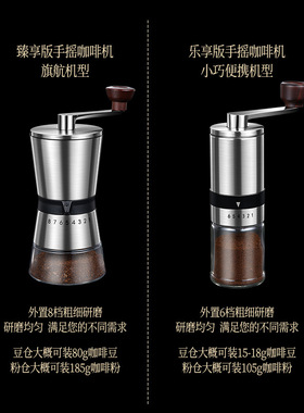 手摇咖啡研磨机小型手磨家用咖啡豆磨豆器套装手冲咖啡粉现磨手动