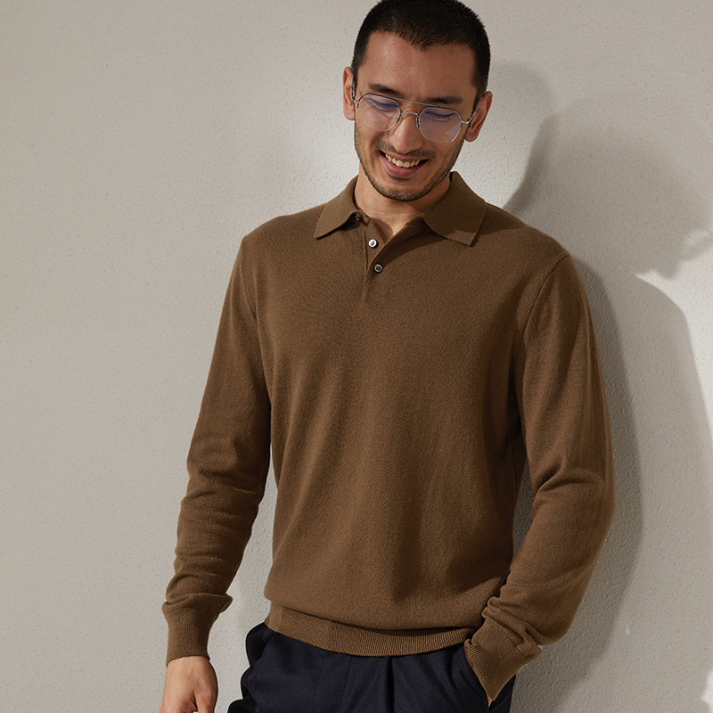 m09目羡羊绒polo领长袖针织套衫 目羡针织衫/毛衣