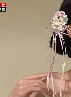 春色多巴胺彩色花朵发夹