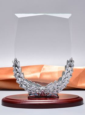 水晶金属奖杯运动竞赛奖牌礼品制作刻字现货水晶工艺品