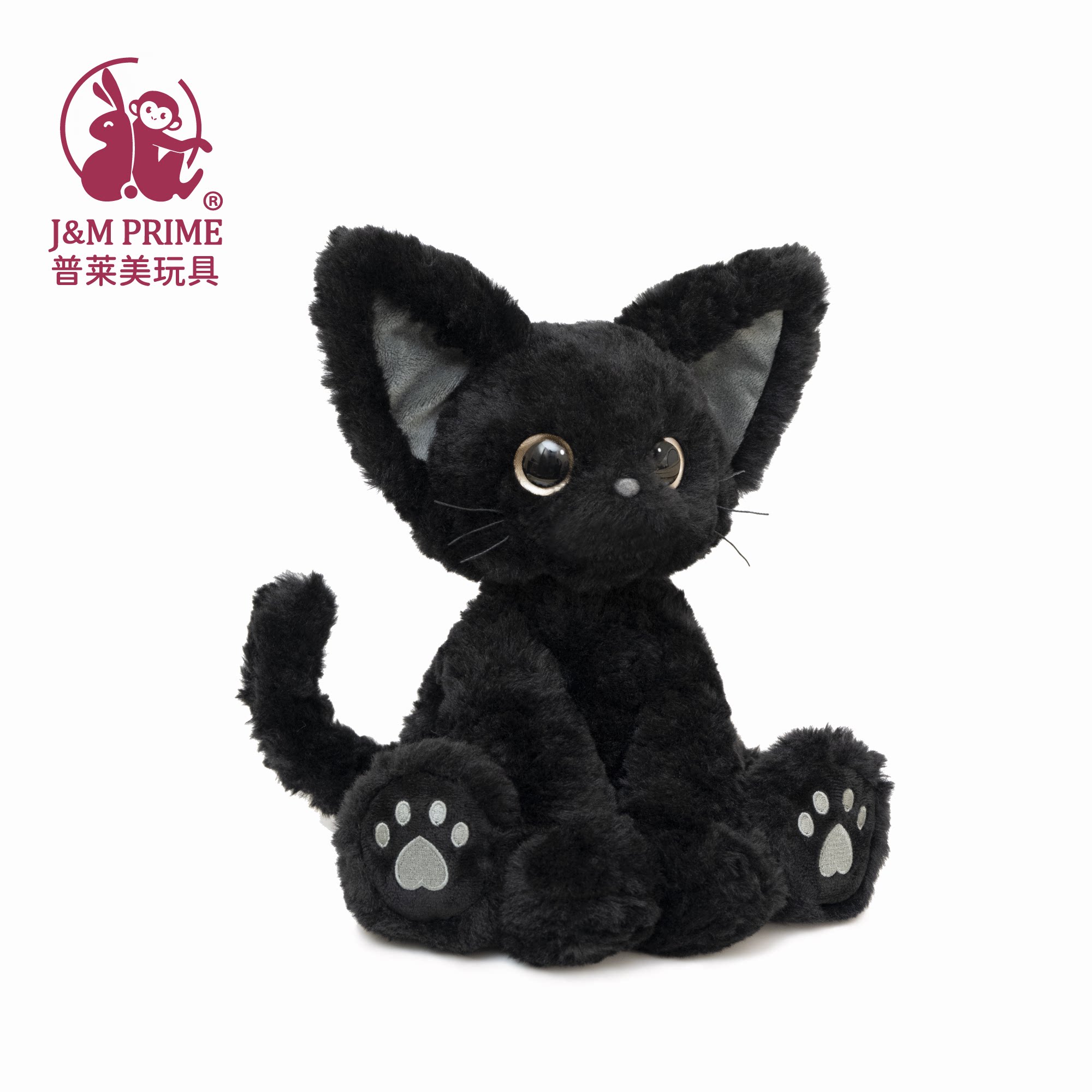 普莱美JMPRIME黑猫玩偶德文猫卡奇中偶卷毛猫娃娃公仔生日礼物 文猫实拍商品图