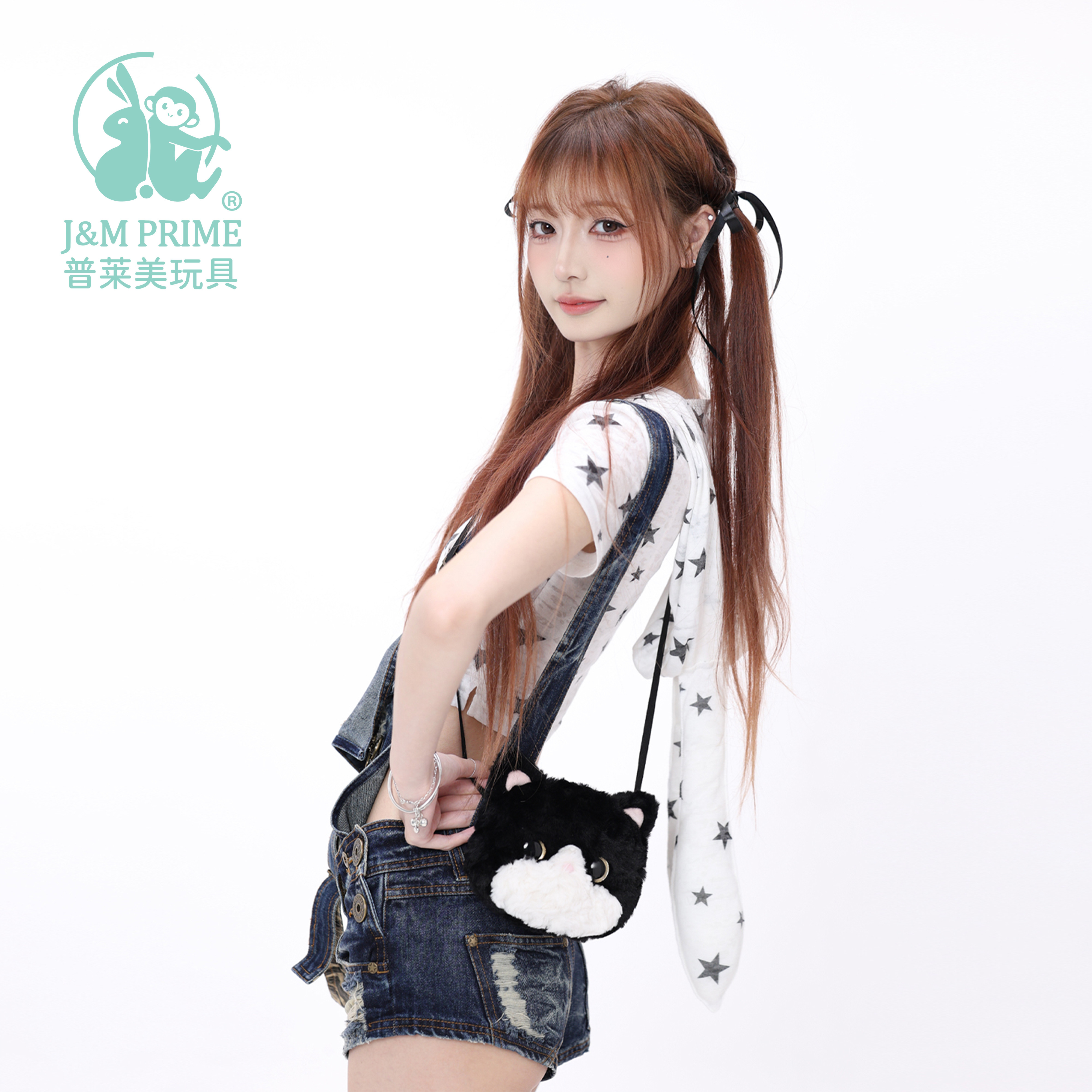 普莱美JMPRIME可爱奶牛猫MONA毛绒小包斜挎包玩偶包包迷你女包,淘宝优惠券,粉丝福利购,淘宝优惠卷