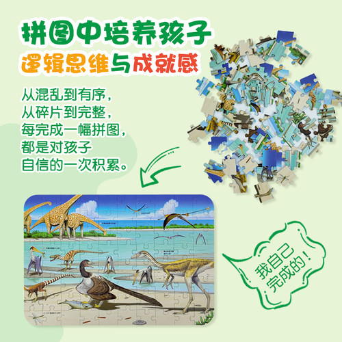 学研Gakken发现图鉴拼图儿童益智玩具亲子互动手工拼板恐龙动物 - 图1