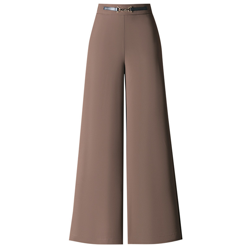 冰丝大脚阔腿西装裤女夏季2025新款松紧腰垂感薄款裙裤九分筒喇裤,淘宝优惠券,粉丝福利购,淘宝优惠卷