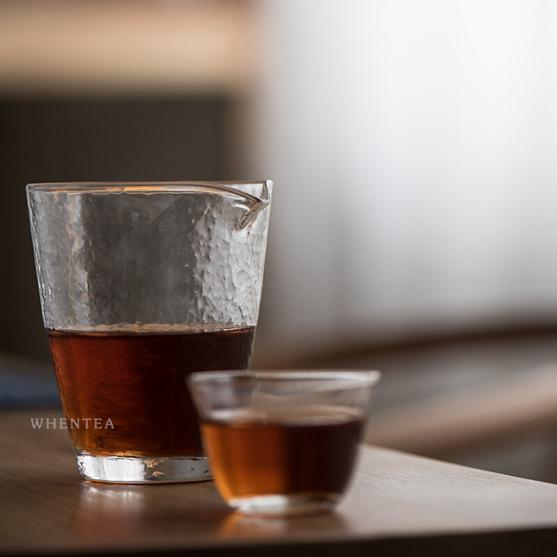 闻说|日式经典玻璃锤纹公杯 耐热玻璃手工公道杯 茶具分茶器茶海 - 图0