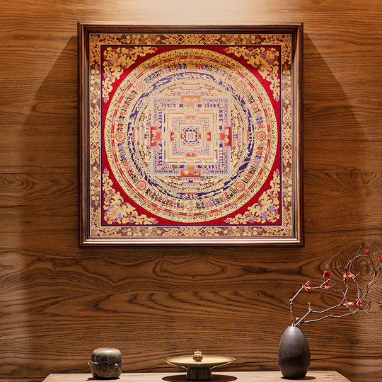 Mandala Thangka Hanging Painting Tibetan Art Bronze Painting Decorative Painting