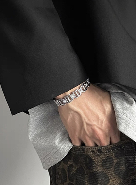 手链男潮简约情侣定制镶火彩高级感礼物送男友