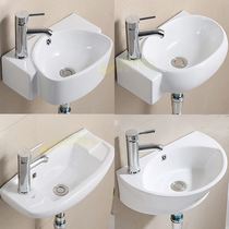 Mini washbasin small family type toilet hanging basin surface basin triangular basin balcony washbasin ceramic pool tray hanging wall style