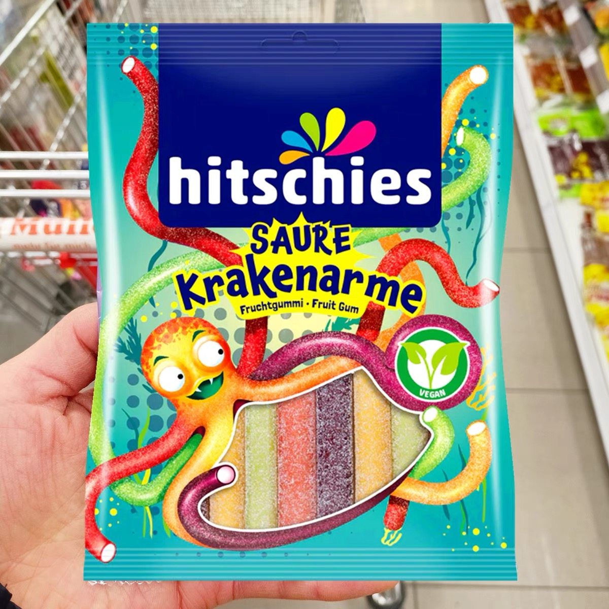 德国Hitschler彩虹条绳子软糖鞋带章鱼酸条海之珠光美人鱼胶囊糖,淘宝优惠券,粉丝福利购,淘宝优惠卷