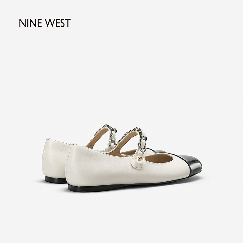 Nine West/玖熙2024年春季新款法式圆头玛丽珍鞋女甜美平底单鞋女 - 图2