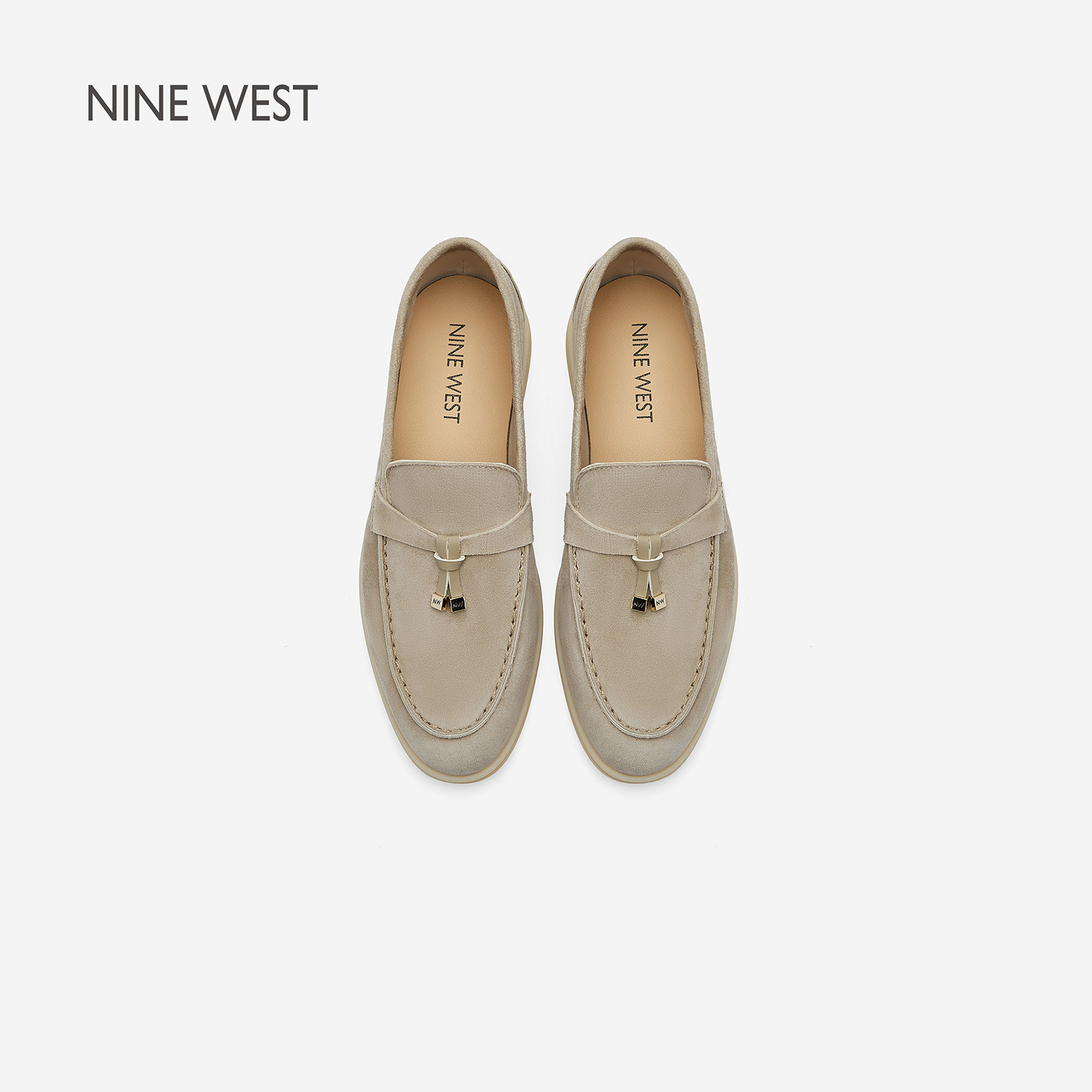 Nine West/玖熙2025春季新款乐福鞋女复古流苏吊坠平底通勤单鞋女