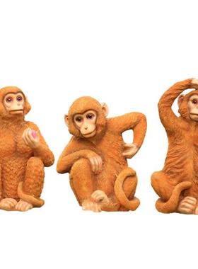 户外花园仿真猴子摆件树脂玻璃钢动物雕塑模型园林装饰品假山摆设