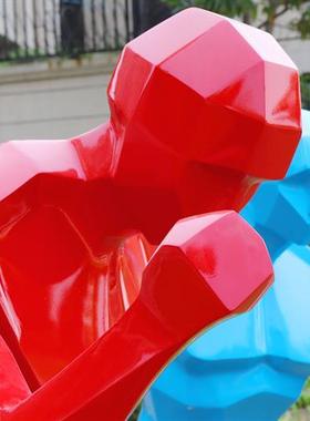 户外公园大型玻璃钢抽象跑步运动人物雕塑园林景观体育馆学校摆件