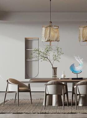 晶悦透明树脂浪花摆件雕塑客厅玄关抽象装饰艺术酒店会所大堂摆设