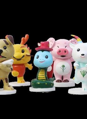 玻璃钢卡通十二生肖雕塑摆件大型吉祥物公仔商场美陈户外小品装饰