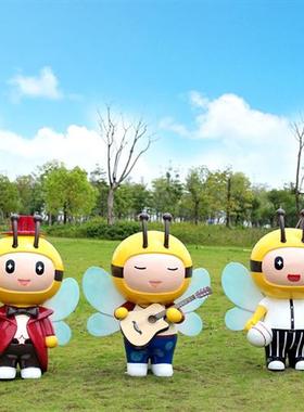 玻璃纤维蜜蜂雕塑模型卡通动物装饰幼儿园门装饰户外花园景区草图