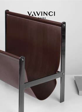 速发新金轻奢品属皮革杂志样报刊架书房收纳储物架架板间家居软装